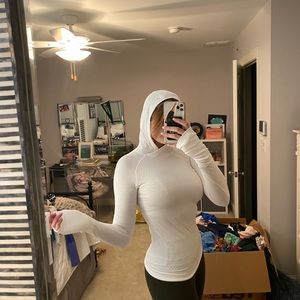 Lululemon White Long Sleeve Workout Top